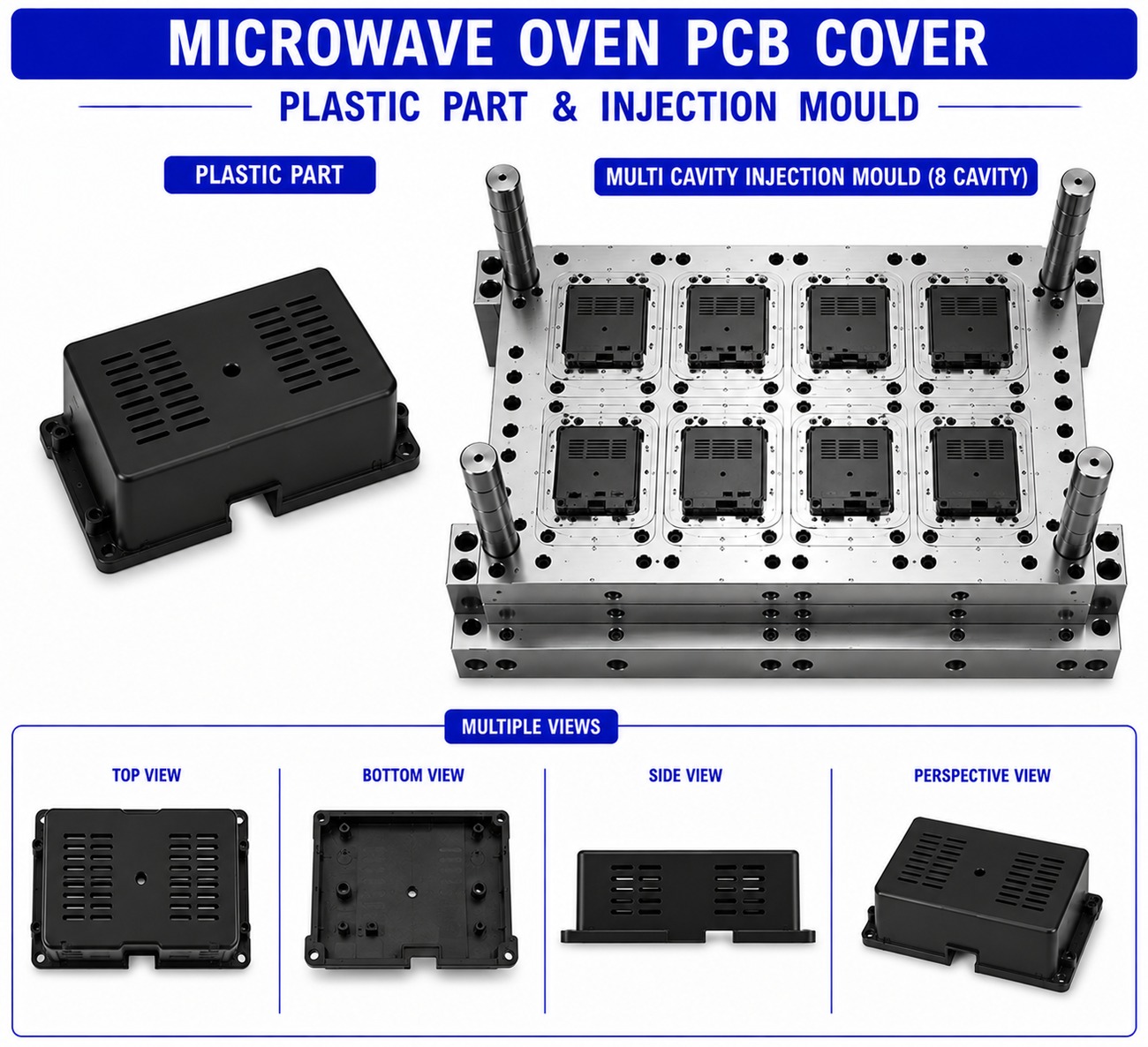 Microwave Oven Plastic PCB Cover Mould and Moulding Services